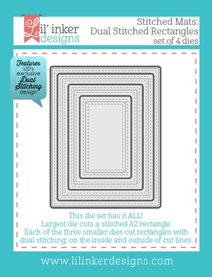 Ножи для вырубки от Lil' Inker Designs - Stitched Mats: Dual Stitched Rectangles 