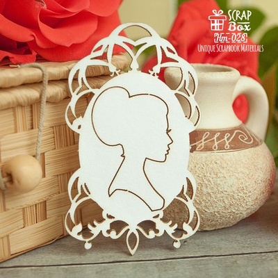 Чипборд Scrapbox - Силует в рамці арт-нуво Hm-028