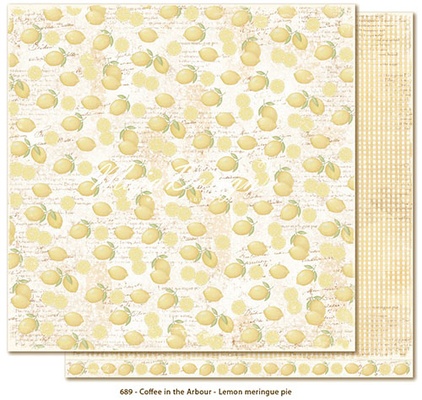 Двусторонний лист бумаги для скрапбукинга от Maja Design - Coffee in the Arbour - Lemon meringue pie, 30x30 см