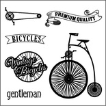 Набор штампов от Scrapberry's - Автовинтаж. Велосипед, 10,5 x 10,5см