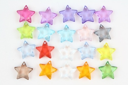 Акриловые украшения от Scrapberry's - подвески-звездочки, 20 шт.