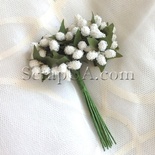 Гілки з напівпрозорими маленькими ягідками, колір білий, 1 пучок з 12 штук