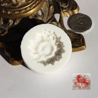 Силіконова форма (молд) - квітка, розмір: довжина 39 мм, висота 9 мм