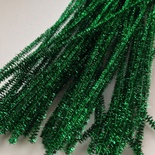 Синельная проволока, цвет люрекс зеленый, 30 см, 1 штука