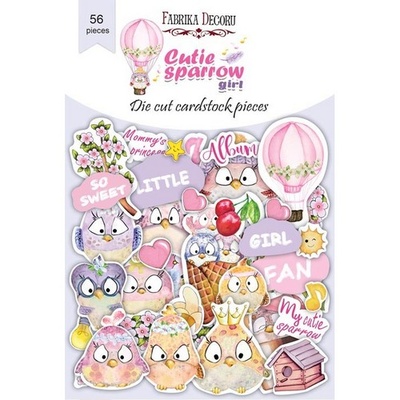 Набір висічок для скрапбукінгу, колекція Cutie sparrow girl 56 шт., ТМ Фабрика Декору