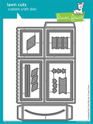 Нож для вырубки от Lawn Fawn - Scalloped Box Card Pop-Up