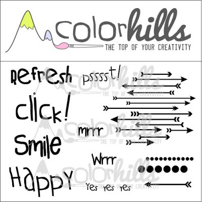 Набір паперу, фішок і штампів від Color Hills - колекція Refresh, 14 елементів