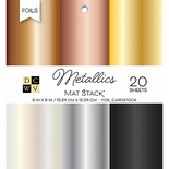 Набір фольгованого кардстоку від DCWV - Metallics Foil Solid, 15х15см, 6 кольорів, 20 аркушів