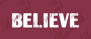 Чипборд від Вензелик - Напис "Believe 03", розмір: 12x55 мм