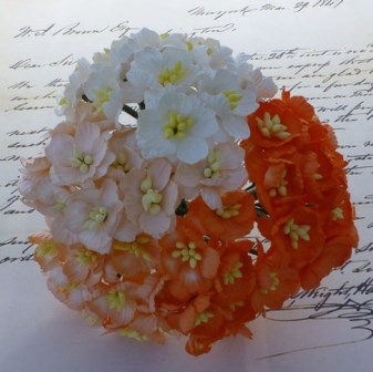 Набор цветов вишни (оранжевые и белые оттенки), 25мм, 50 шт.