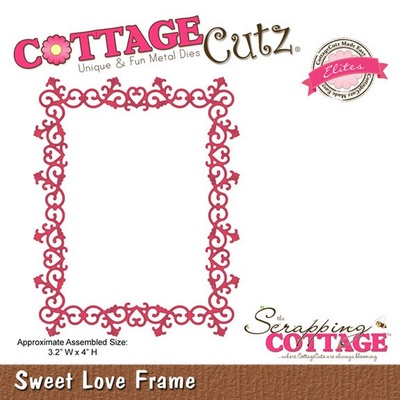 Ніж для вирубки CottageCutz - Sweet Love Frame (Elites)