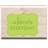 Резиновый штамп Studio G - Celebrate every day, 5.5х3.5 см, на деревянном блоке