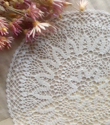 Затишний декор від LESHCHENKO - Вʼязана Серветка №61. Вінтажне мереживо. 25,5см, 1шт.