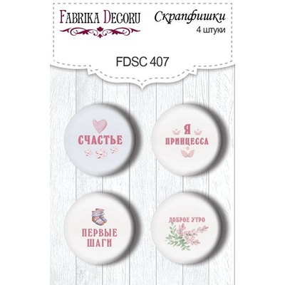 Набір скрап-фішок 4шт. My little mousy girl 407, ТМ Фабрика Декору