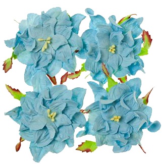 Гардении, набор 4шт., диаметр 7см, нежно-голубые