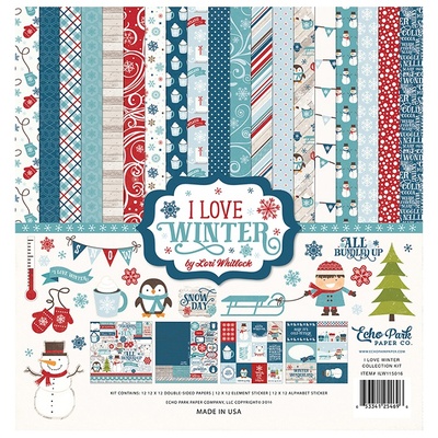 Набір паперу для скрапбукінгу Echo Park - I Love Winter, 12+2 аркуша, 30x30 см