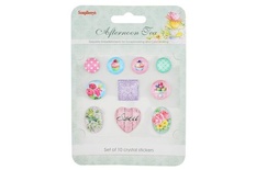 Акриловые украшения от Scrapberry's - камушки со стикером - Полуденный Чай