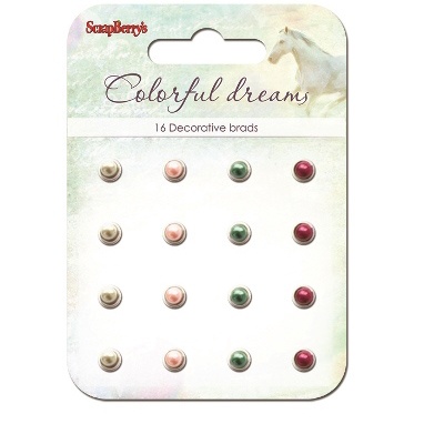 Набір перлинних брадс "Кольорові сни", колір малиновий, рожевий, зелений, 16 шт.
