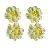 Гардении кремовые, набор цветов из шелковичной бумаги 4 шт., диаметр 5см