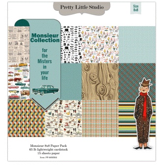 Набір паперу для скрапбукінгу від Pretty Little Studio - Monsieur Paper Pack