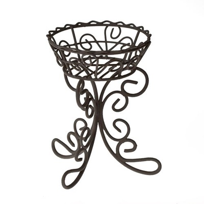 Металлический мини цветочный горшечек, коричневый,  5х8х10см