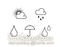 Набор мини-штампов N010 Погода, 5 штук