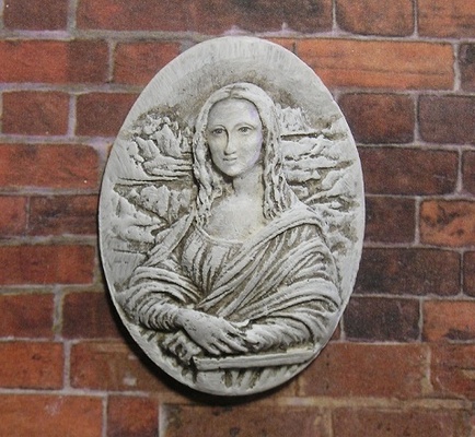 Гіпсова камея від E.В.А. - "Мона Ліза" з патинуванням, 3.6х2.8 см