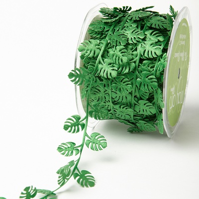 Стрічка Green Tropical Leaf, зелений колір, довжина 90cм