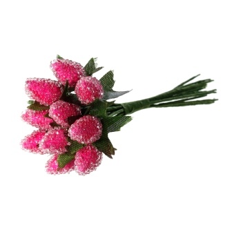 Ягодки цвета фуксии, 12х1.5см, 1 связка, 12шт.
