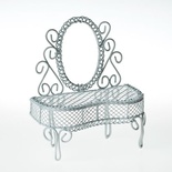 Металлическое мини трюмо, белое, 10х4х11см