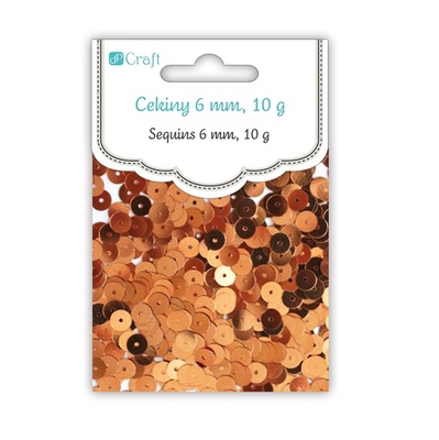 Пайетки круглые плоские 6мм, 10г, цвет медный, TM dpCraft (Dalprint)