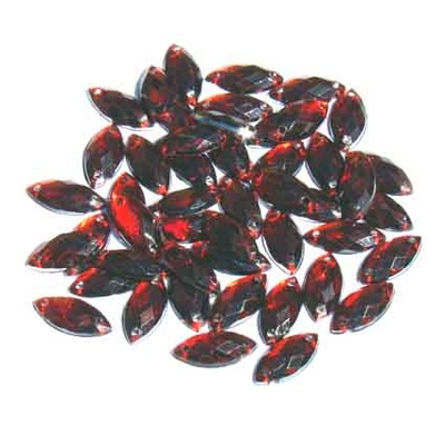 Набір декоративних стразів- пелюстки - колір гранатовий, 10 шт.