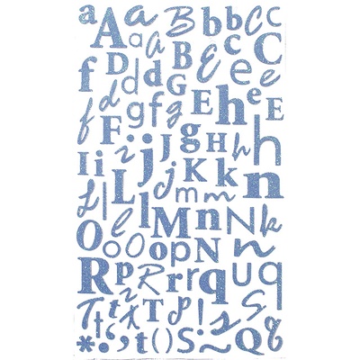 Наліпки — Alphabet Glitter Stickers - Dusky Blue,170 шт.