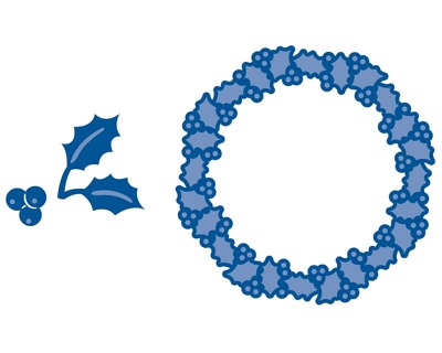 Набір ножів для вирубки Marianne Design Creatables - Holly Wreath