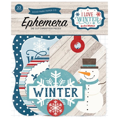 Висічки для скрапбукінгу від Echo Park - I Love Winter Ephemera Pack