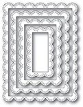 Ніж для вирубки від Poppystamps - Double Stitch Scalloped Rectangle Frames