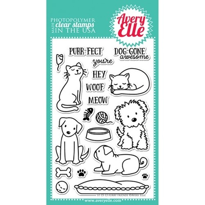Акриловий штамп Avery Elle - Furry Friends Clear Stamps