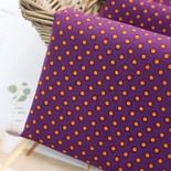 Цветной хлопок фиолетовый в оранжевый горошек, размер:45х55см