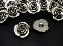 Пуговица "Роза" , размер 20,32, цвет серебристый, 1 шт.