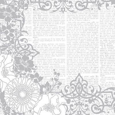 Аркуш паперу HOTP - Color Me Silver Flowers and Words - для роботи в техніці резист, 30x30 см