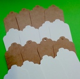 Набір фігурних міток, 8,5x4,4 см, 270г/м², колір на вибір: білий, крафт, 10 шт.