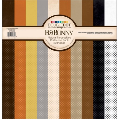 Набір двостороннього паперу BoBunny - Natural Necessities, розмір 30x30 см, 20 аркушів