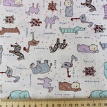 Бавовна, дітки і тварини на білому фоні 50x40см