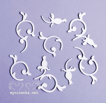 Чипборд от Wycianka - Шиповник - завитки, 8 шт.