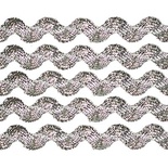 Тесьма "Вьюнчик", цвет серебро, ширина 5мм, длина 90 см