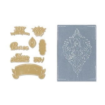 Ножі і теки з Sizzix - Framelits Die Set 8PK w/TextuRed Impressions - Ornament Set