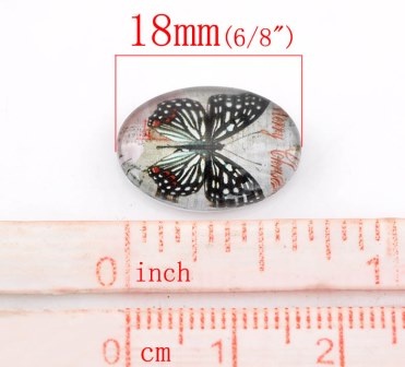 Скляний кабашон "Метелик", 18*13мм, 1 шт.