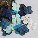 Гортензія, мікс кольорів: синій і білий, 2,5см, 20 шт.