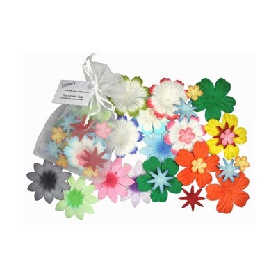 Декоративні паперові квіти різних кольорів, 2 - 5см, 25шт.