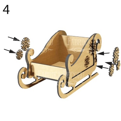 Заготовка для декорування "Саночки - 1" 098, ТМ Фабрика Декору